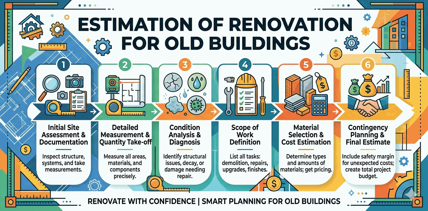 Estimation of Renovation of old buildings